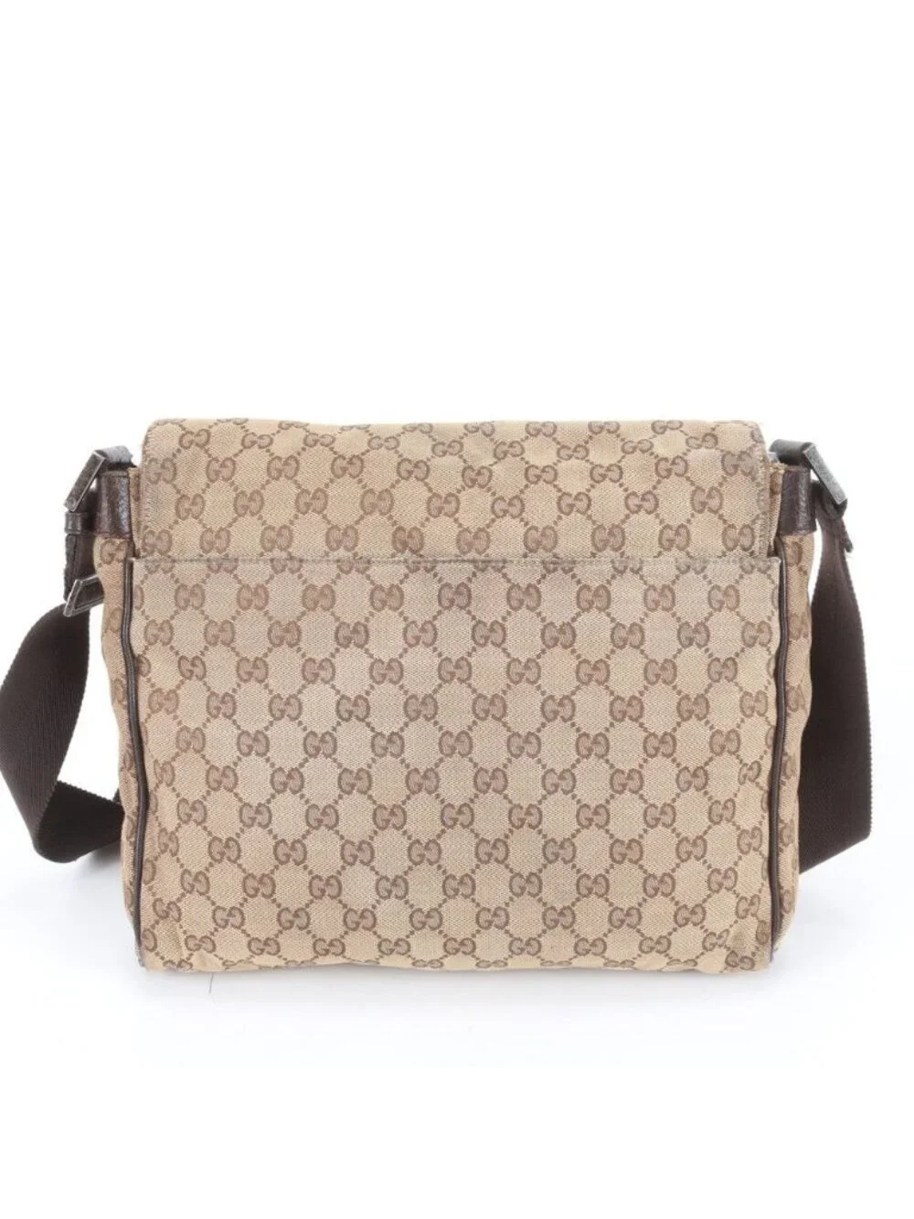 Gucci GG Canvas Leather Shoulder Bag Crossbody Messenger Business